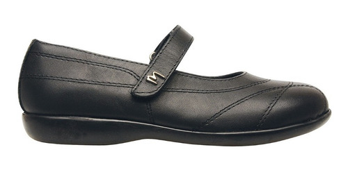 Imagen 1 de 6 de Zapatos Guillermina Colegial Marcel Cuero Nena Negro Escolar