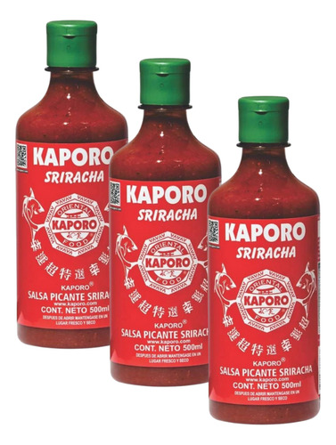 3pz Salsa Picante Sriracha Kaporo 500ml