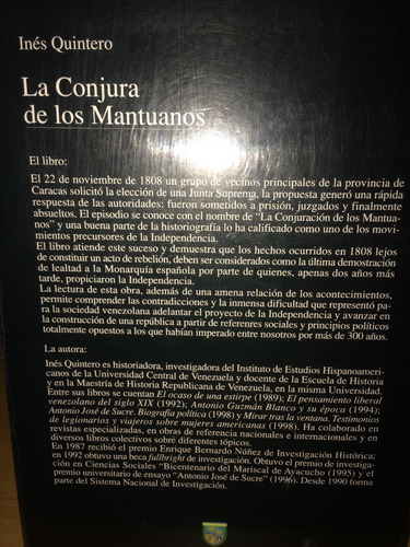 La Conjura De Los Mantuanos. Inés Quintero. Usado Como Nuevo (Usado)