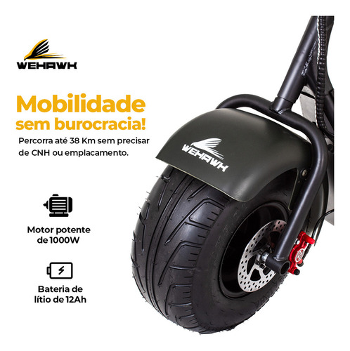Scooter Elétrica 1000W Mini Moto sem CNH WeHawk Mini X7 2025