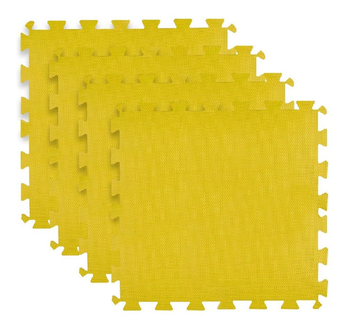 Kit 4m² Tatame Eva 1mx1mx1cm 10mm Tapete Academia Amarelo