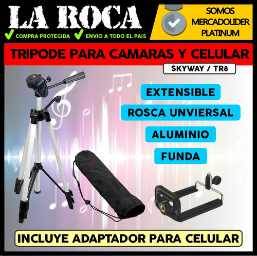 Imagen 3 de 10 de Tripode Camaras Extensible Profesional Filmadoras Metalico
