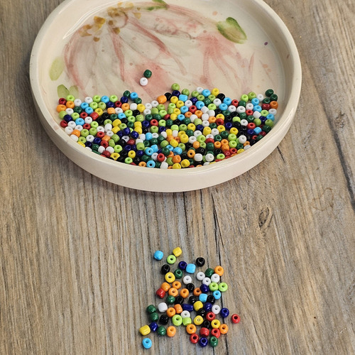 Mostacillon Multicolor X 500 Gramos , Bijou Color Mix Diámetro 4 Mm Largo 4 Mm