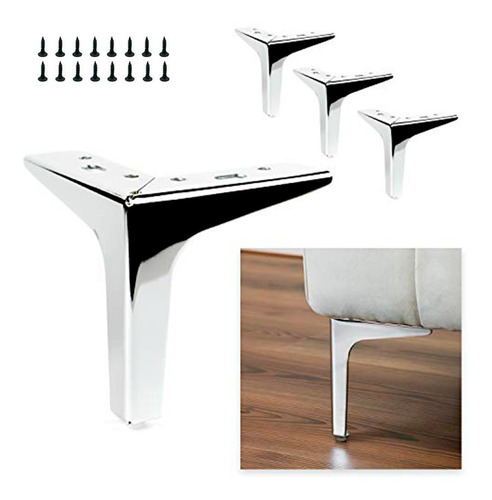 Imagen 2 de 3 de Pack De 4 Patas Metalicas Para Muebles Y Sofas Envio Gratis