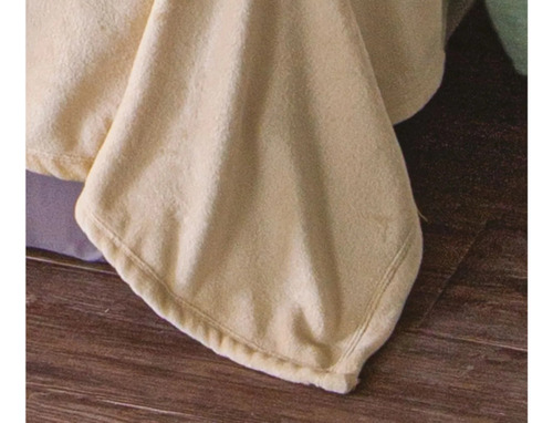 Suave Cobija Beige Frazada Ligera Matrimonial Calientita