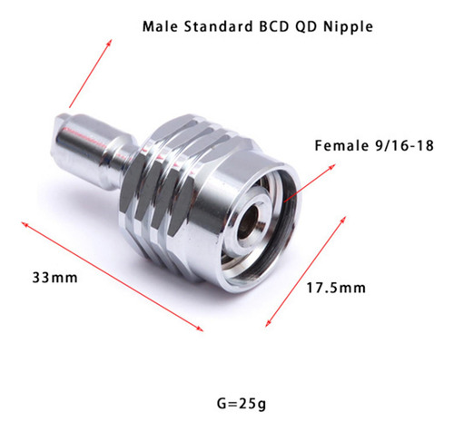 3 Manguera De Buceo Conector Rápido Adaptador Subacuático