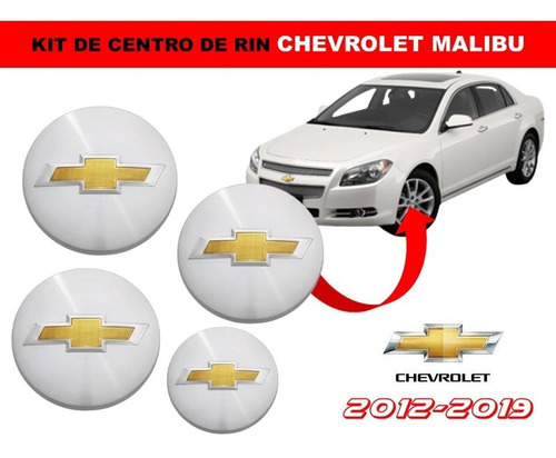 Kit De 4 Centros De Rin Chevrolet Malibu 2012-2019 52 Mm