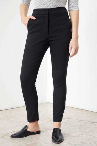 Pantalon Mujer Color Negro Bolsillos Laterales Plus Size 52
