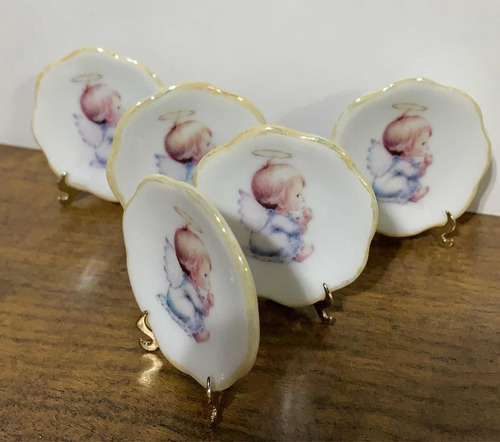 Imagem 2 de 4 de 6 Pratinhos Anjo Bebê Batismo , Nascimento