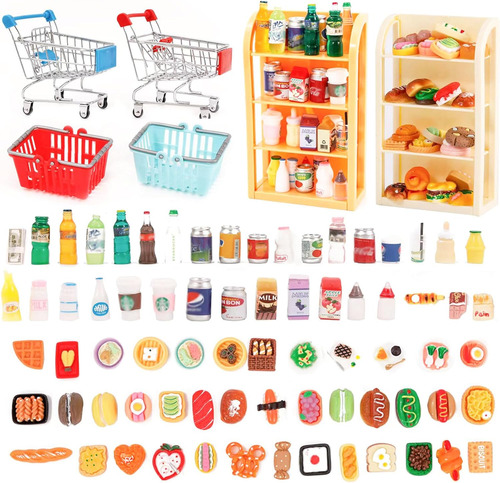 Carro De Compras En Miniatura Con 409 Cm, Incluye Comida