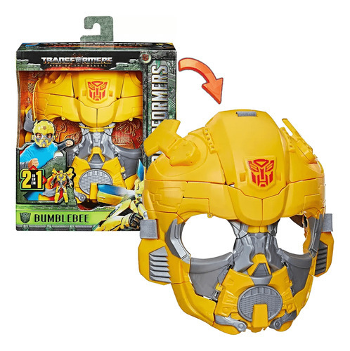 Transformers Boneco Bumblebee Máscara Infantil 2 Em 1 Hasbro