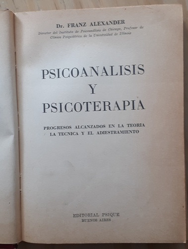 Psicoanálisis Y Psicoterapia 