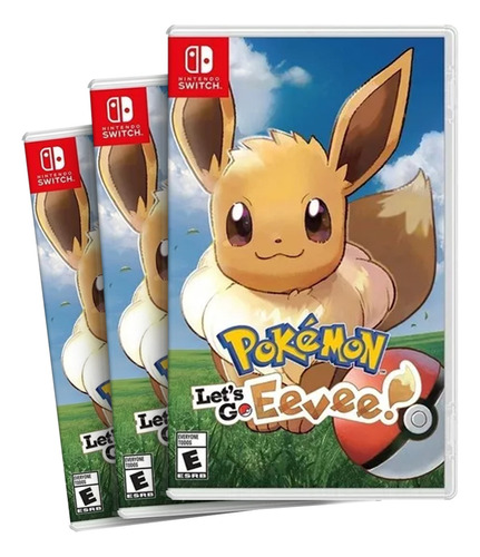 Combo Com 3 Pokemon Lets Go Eevee Switch Midia Fisica