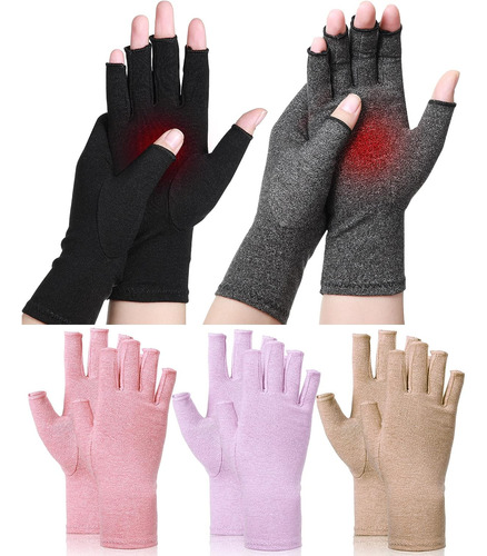 5 Pares Guantes Compresión Para Artritis Guantes Compresión