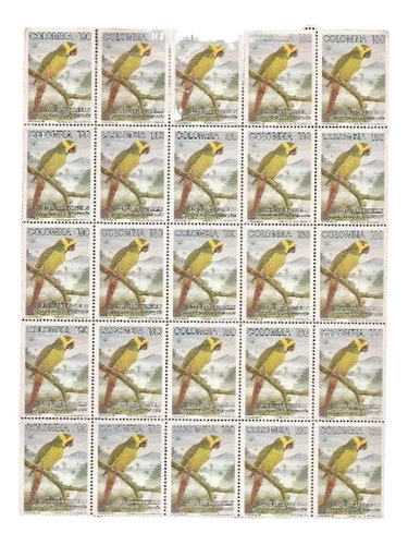 Bloque 25 Estampillas Birds Colombia 1994 Sin Usar Nuevas