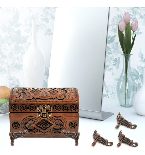 20 Cajas De Madera Con Pie De Época Decoradas
