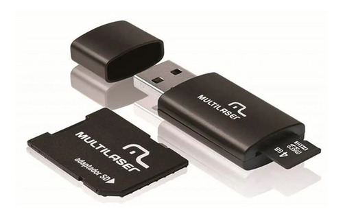 Imagem 2 de 2 de Cartão De Memória 4gb Pen Drive Micro Sd Multilaser 3x1