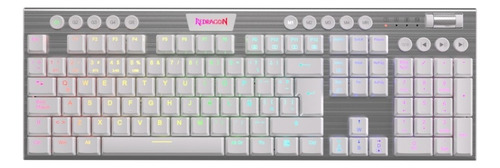 Teclado Mecánico Redragon Horus White Fs K618w-rgb Wireless Color del teclado Blanco Idioma Español