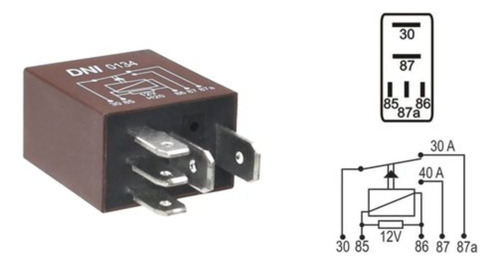 Mini Relé Aux Reversor Dni 0134 12v 5 Terminais S/suporte