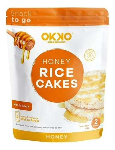 2 Pza Galleta Okko De Arroz Con Miel 40 G