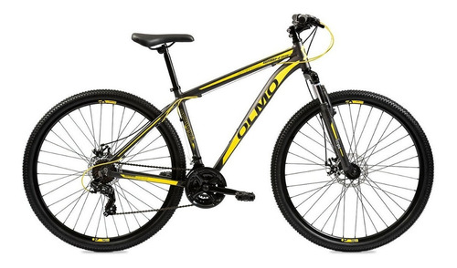 Mountain bike masculina Olmo Wish 290  2021 18" 21v frenos de disco mecánico color gris/amarillo  