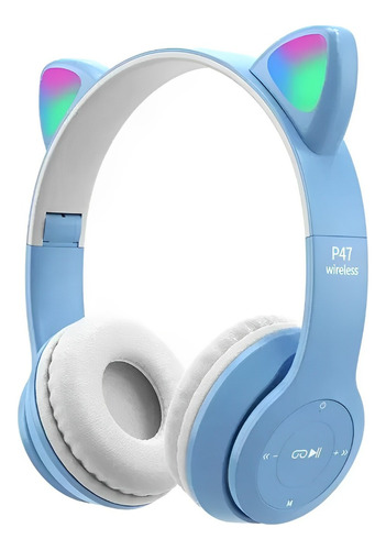 Auriculares Infantiles Inalámbricos Orejas Gato Luz Led Niño