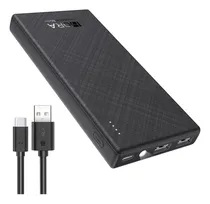 Comprar Power Bank Batería Portátil 10000mah Bateria 1hora Gar263 Power Bank Con Indicador De Luz Y Tipo C Baterias Portatiles Celulares Con 2 Usb Salidas Y 1 Entrada Tipo C Negro