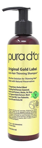 Shampoo pura d'or Anticaída cabello Anticaída champú de herbal en botella de 237mL de 227g por 1 unidad