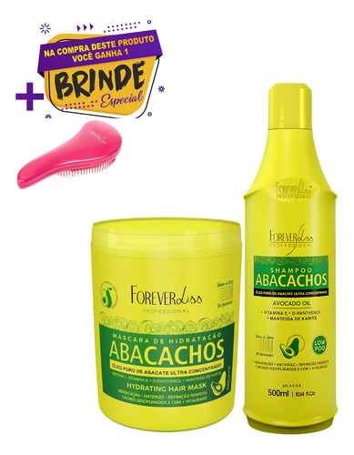 Kit Abacachos Forever Liss Shampoo + Máscara 950g +