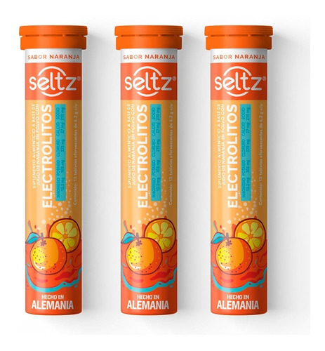 Electrolitos Eferv. 3 Pack Sabor Naranja