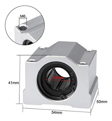 Rodamiento Lineal Scs20uu, Diámetro De Perforación De 20 Mm