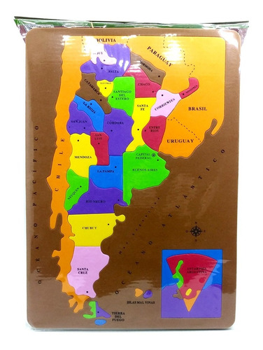 Mapa De Argentina División Política Goma Eva Puzzle Ibi