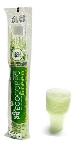 Copo Descartável Biodegradável 180ml C/100un Ecocoppo G