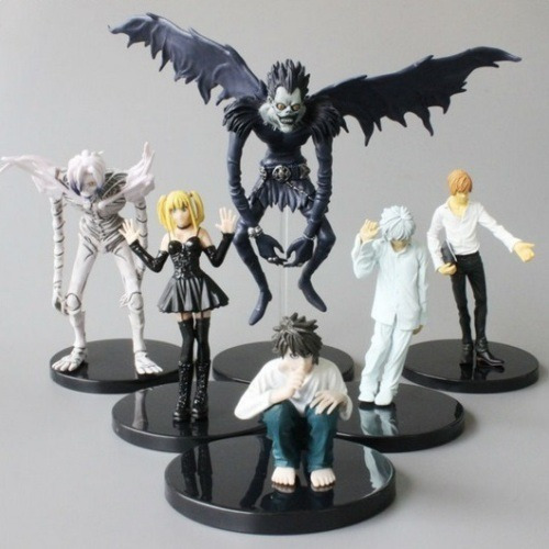 Death Note Kit Com 6 Action Figure Boneco Rem Near L Ryuk