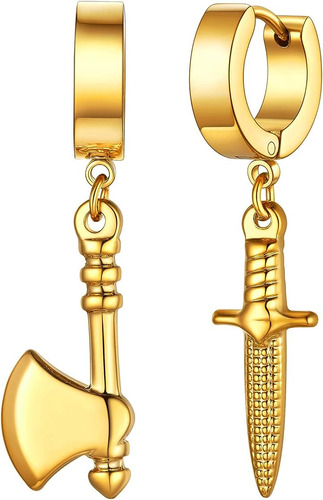 Aretes Aro Huggie Para Mujer Acero Inoxidable Chapado En Oro