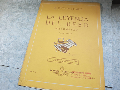 Partitura La Leyenda Del Beso Intermezzo Para Piano