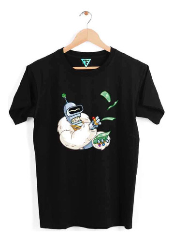 Polera Bender Futurama Billetes Serie Robot Xxl Xxxl Algodón