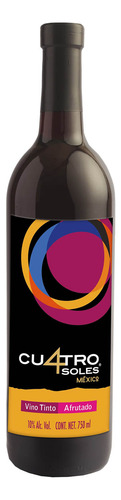 Pack De 2 Vino Tinto Cuatro Soles Afrutado 750 Ml