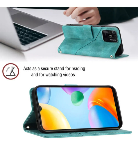 ( Funda Tipo Cartera Con Tapa En Relieve Para Xiaomi Redmi 10c