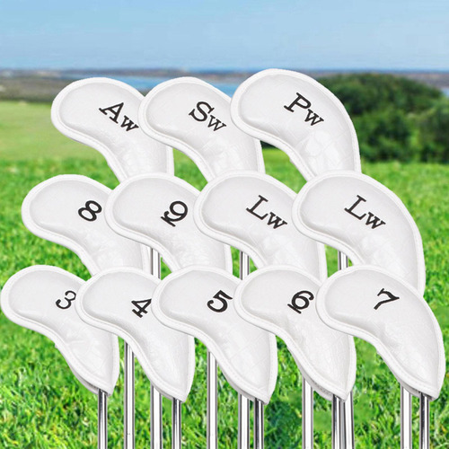 12pcs Pu Golf Iron Headcover, Golf Club Head Cover, Club