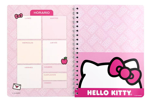 Cuaderno Argollado Profesional Cuadro Chico Hello Kitty
