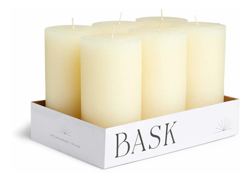 Mottled Pillar Candle By Bask Set Of 6 3  6  Dripless In
