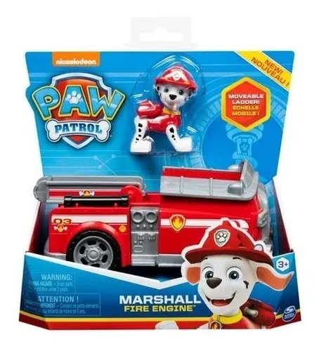 Paw Patrol - Muñeco Con Vehiculo Patrulla Canina - Marshall