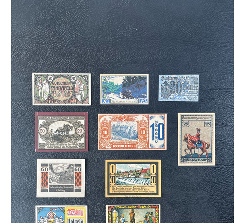 Lote De 10 Billetes Antiguos Notgeld Alemanes 1917 - 1921
