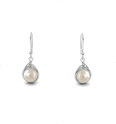 Aretes De Plata 925 Perla Natural Cultivada  Agálea Joyería 