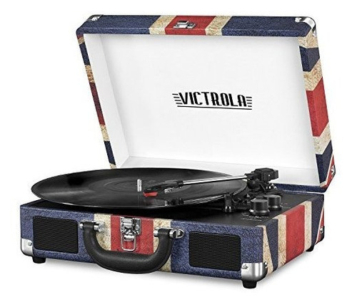 Victrola Vintage 3 Con Los Altavoces, Bandera Británica