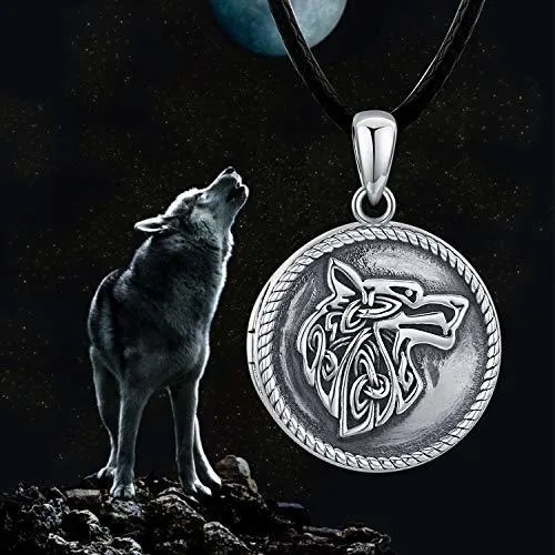 Collar Locket De Lobo Compatible Con Fotos - Plata 925.