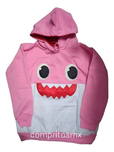 Sudadera Baby Shark Con Gorro Aleta Niño Niña Bebé 