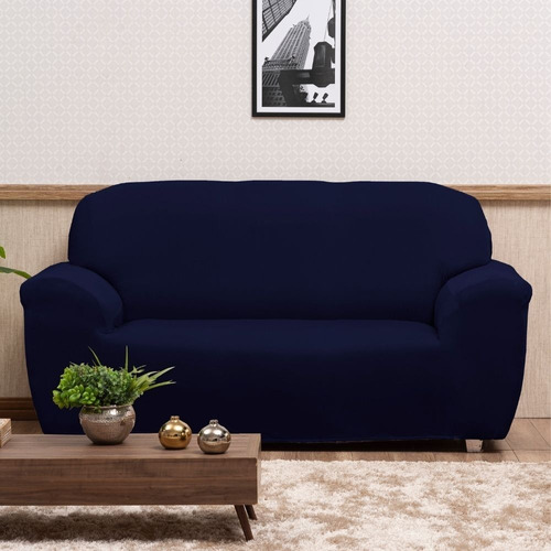 Funda Elastex Universal azul marino lisa de 195cm x 230cm para sofá de 3 cuerpos