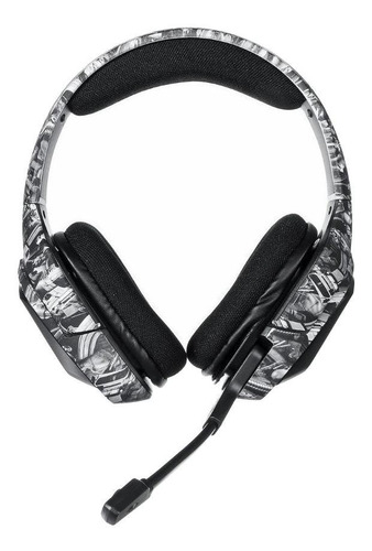 Imagen 2 de 3 de Audífonos gamer Onikuma K20 camuflaje negro con luz rgb LED